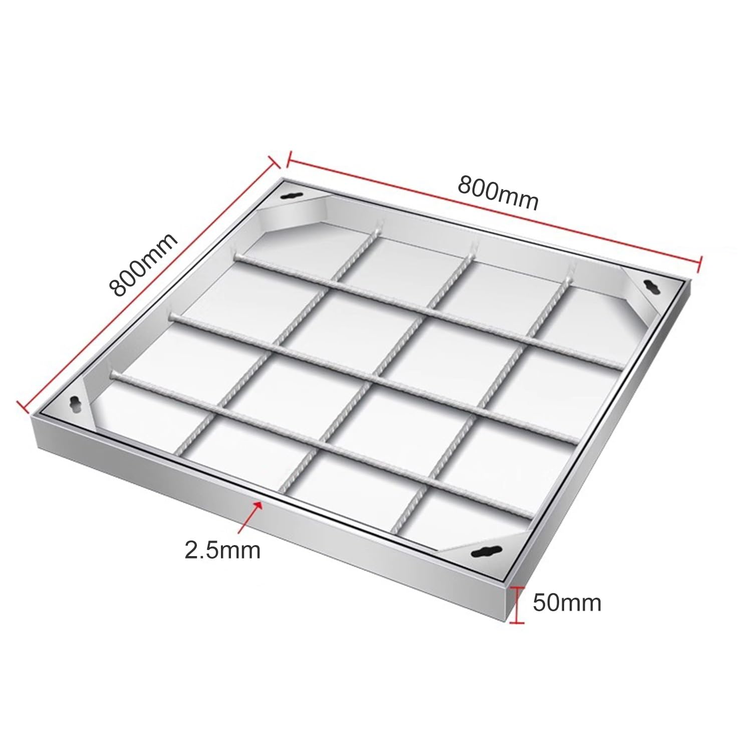 Tapa y Marco empotrados para Pozo de Registro, Tapa integrada de Acero Inoxidable para Tanque séptico de Patio, solución para pavimentación Exterior con Bloques.
