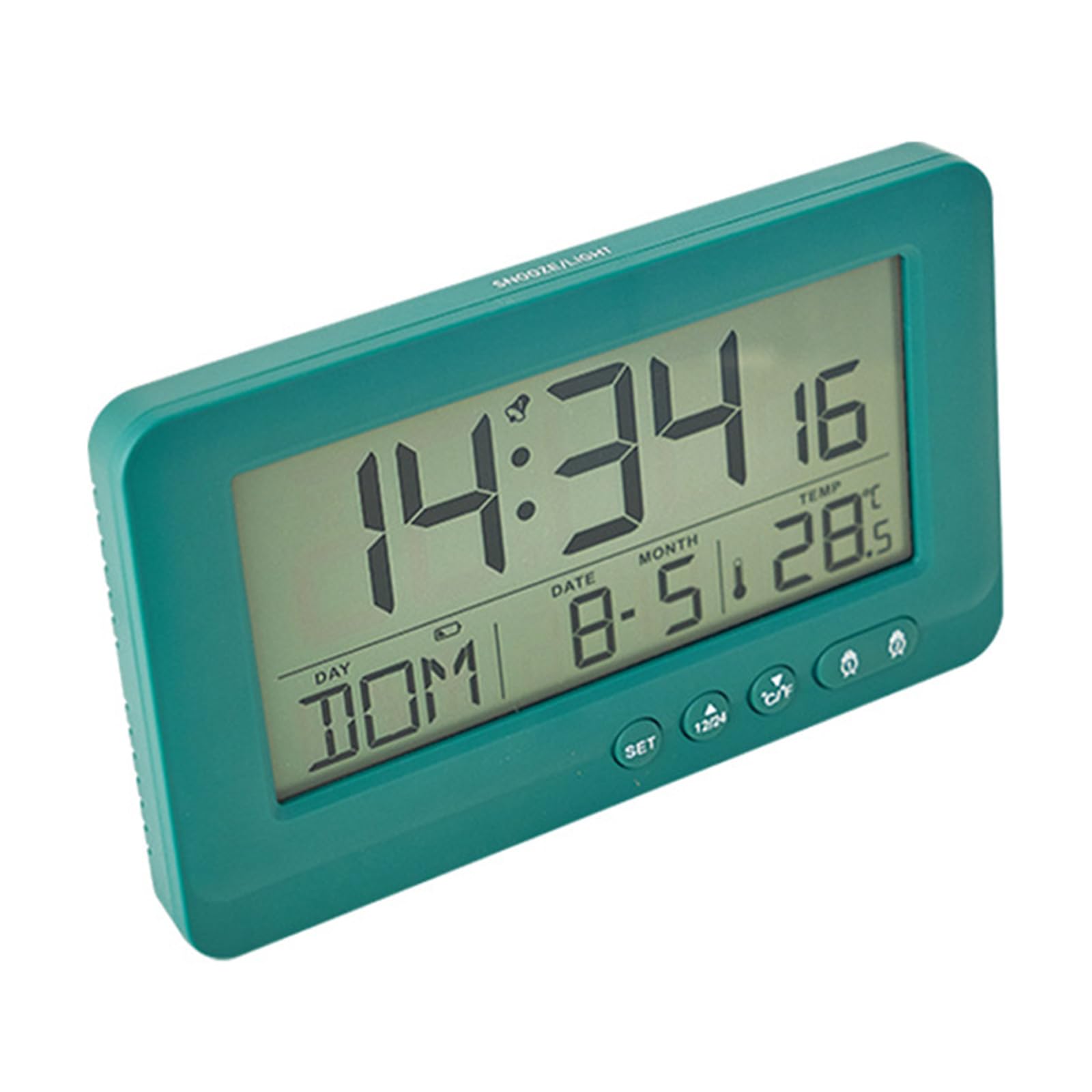 Tsophreniq Digital Alarm Clock Wall Clock with Snoozes Date Temperature Display Bedsides Clocks for Students, Travel Use Digital Alarm