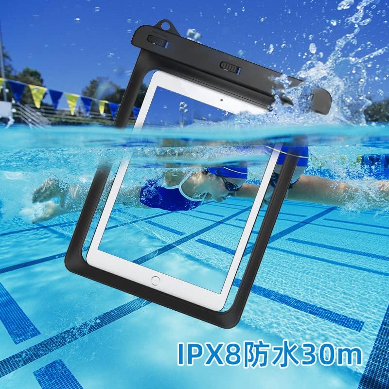 10 in Tablet Water Resistant Waterproof Pouch Dry Bags Case for iPad (2025) 10.9 iPad Air 11 iPad Pro 11 iPad 9.7 Samsung Galaxy Tab S10 S9 S8 S7 11 S6 10.5 Tab A8 10.5 A7 10.4 (Black)