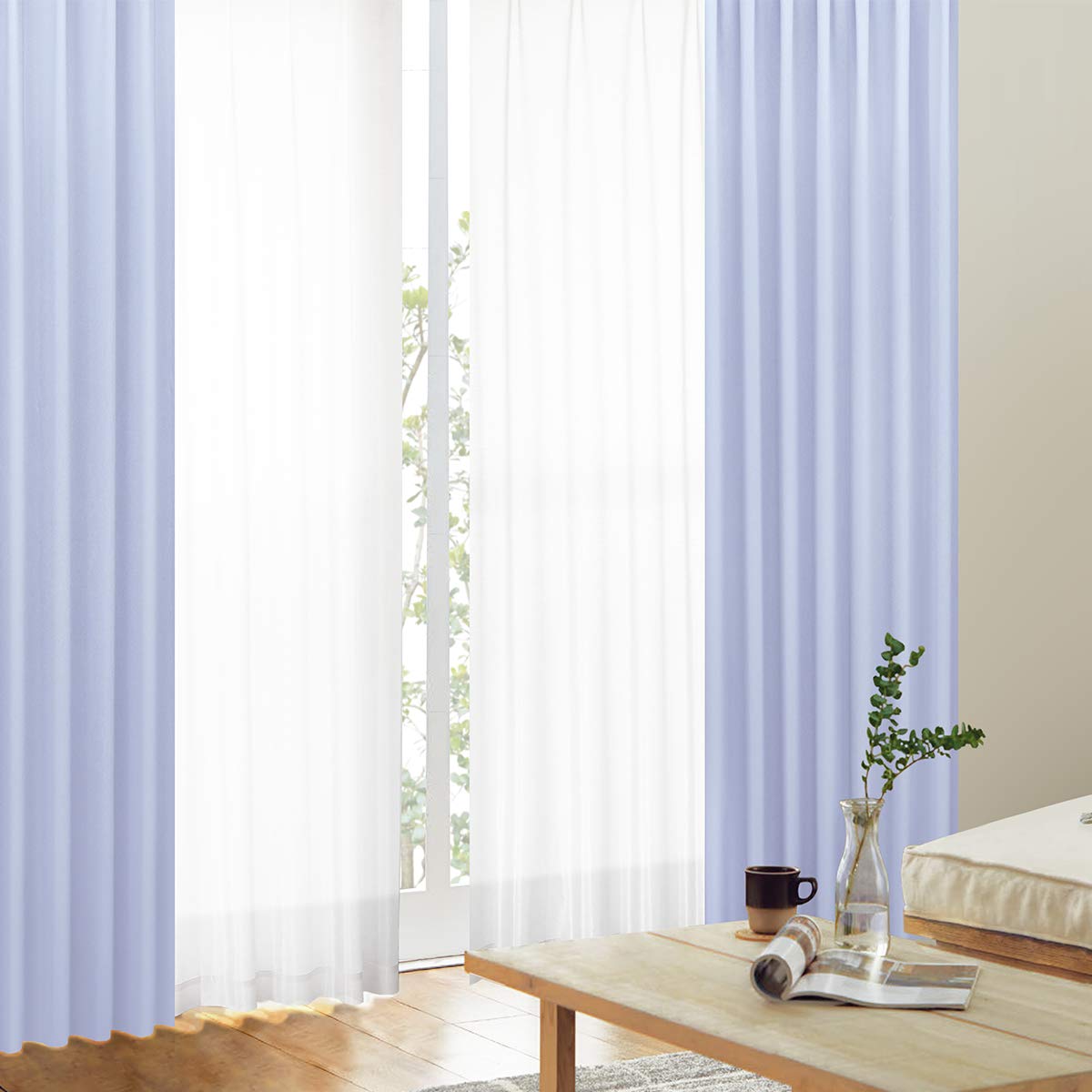 Amazon｜カーテンくれない「K-wave-D-plain」と「K-wave-L-high guard