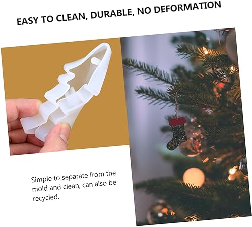 Miniatura 9 de TEHAUX Molde de silicona listado de 4 piezas de moldes de Navidad molde de resina epoxi Feliz Navidad de silicona colgante collar colgante de mano