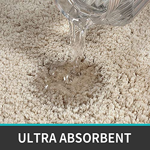 Image of LUXE HOME INTERNATIONAL Microfiber Rectangular Home Bath Mat Super Soft Non Slip Vegas Mats for Bathroom, Kitchen, Bedroom, and Door (40X60 Cm, Beige) Pack of 2