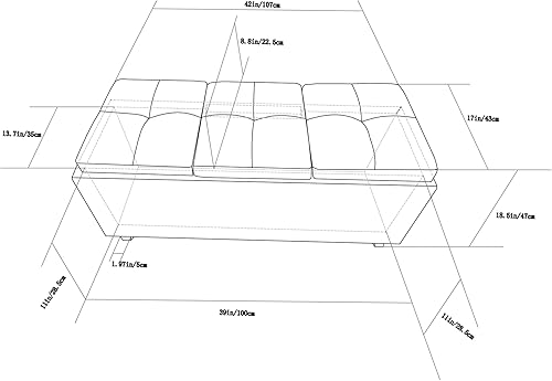 Miniatura 283 de Otomana rectangular de almacenamiento de cuero sintético Simpli Home Avalon., Cuero, Marrón Azul,Marrón Chocolate,Cloud gris,Gris oscuro,Azul
