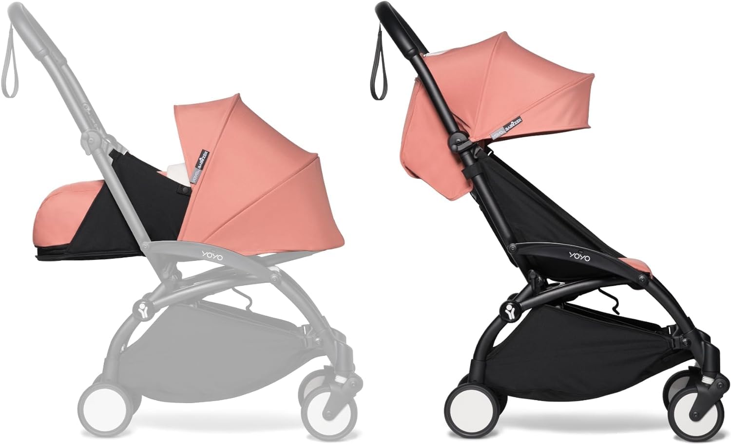 BabyzenYOYO2 Complete Baby Stroller Includes Ginger 0+ Newborn Pack,  Black Frame Ginger 6+ Color Pack Suitable for Children Up to 22 kg