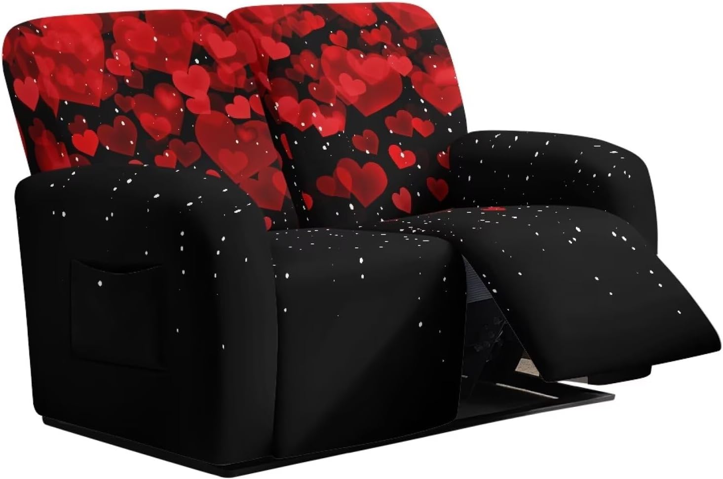 Biyejit Xmas Reindeer 2 Seat Recliner Loveseat Covers, Recliner Couch Covers Soft Reclining Slipcovers Washable 6 Pieces Sofa Slipcovers for Living Room Christmas Decor