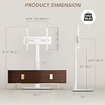 Universal Floor TV Stand with Mount 70 Degree Swivel 9 Level Height Adjustable and Space Saving Design for Most 27 to 65 inch LCD, LED OLED TVs, Perfect for Corner & Bedroom AX1006TW
