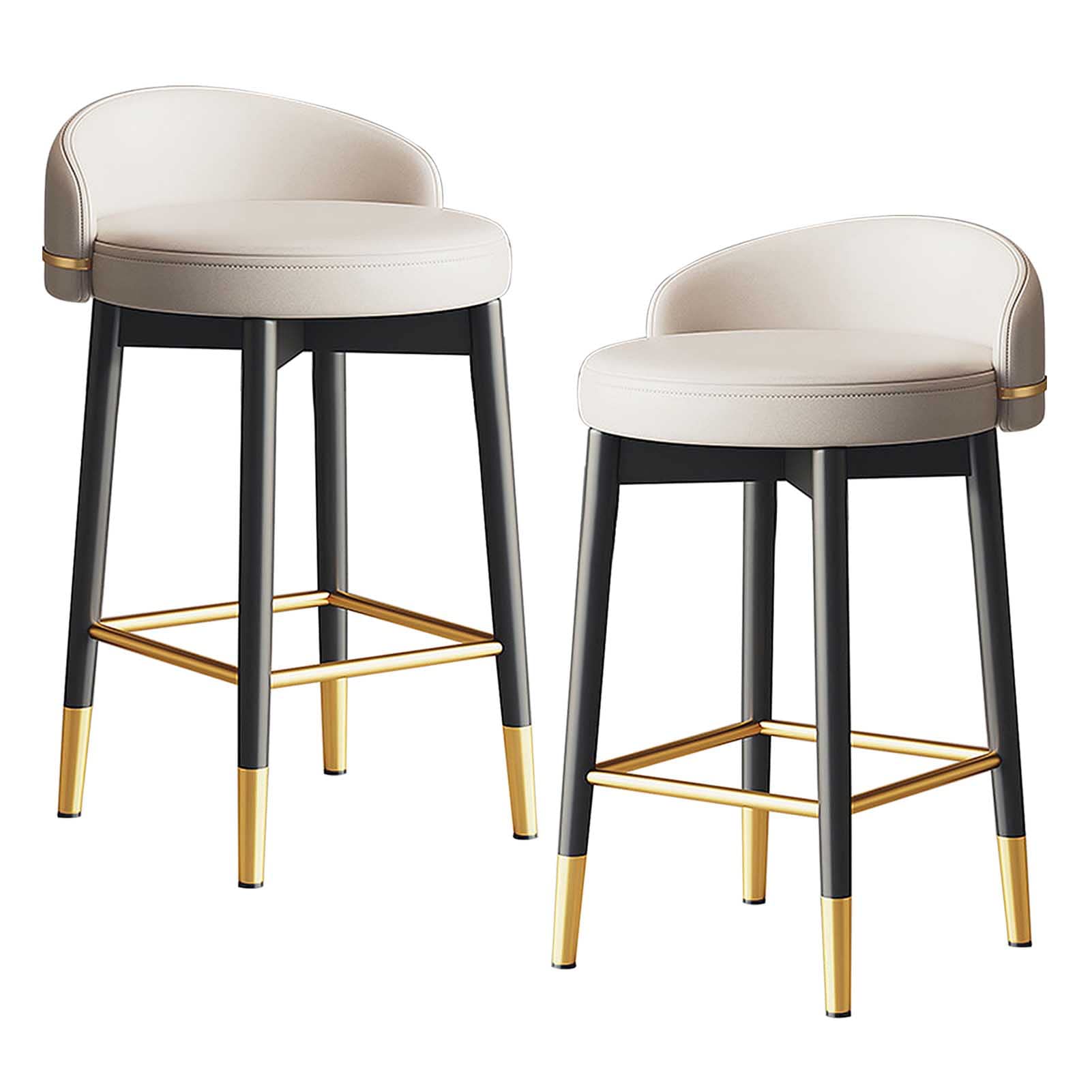 STOOLINK Sgabelli da Bar Set di 2, Sgabello Cucina Pelle in Microfibra con Schienale, Sgabello Alto Girevole Regolabile con Poggiapiedi, Sgabello Bar Moderni per Isola ed Cucina-Marrone