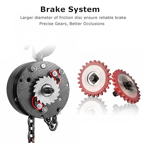 Miniatura 4 de Polipasto de cadena manual Capacidad de 1 tonelada2000 libras Elevación de 10 pies 2 ganchos Polipasto de bloque de cadena de acero de elevación