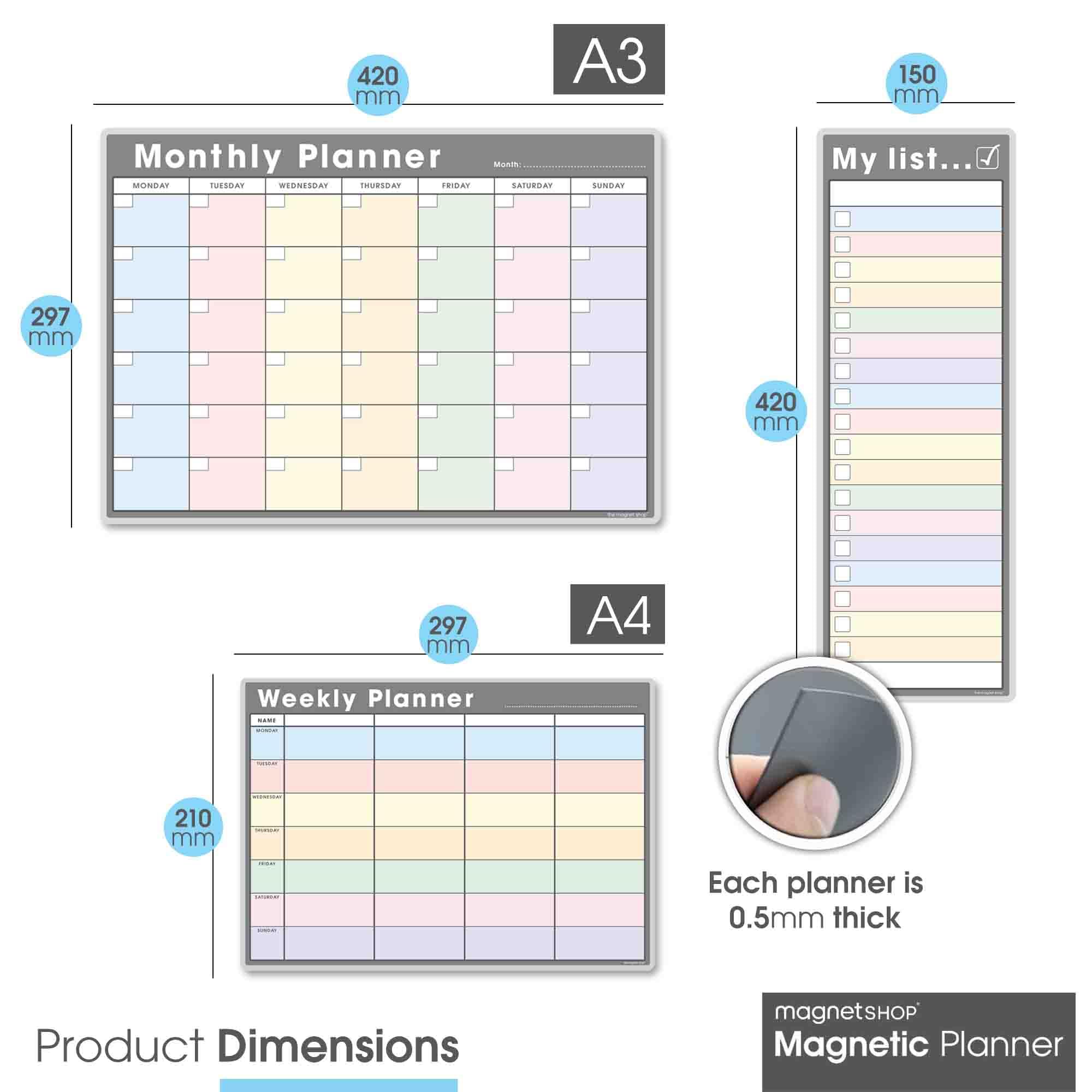 TMS Magnetic Whiteboard Marker, Dry Drying Pens And Magnetic Eraser For Home, Office And School | Works Well With Our Magnetic Weekly Planners (Standard Colour/Grey Eraser, 4 Pack - View #8