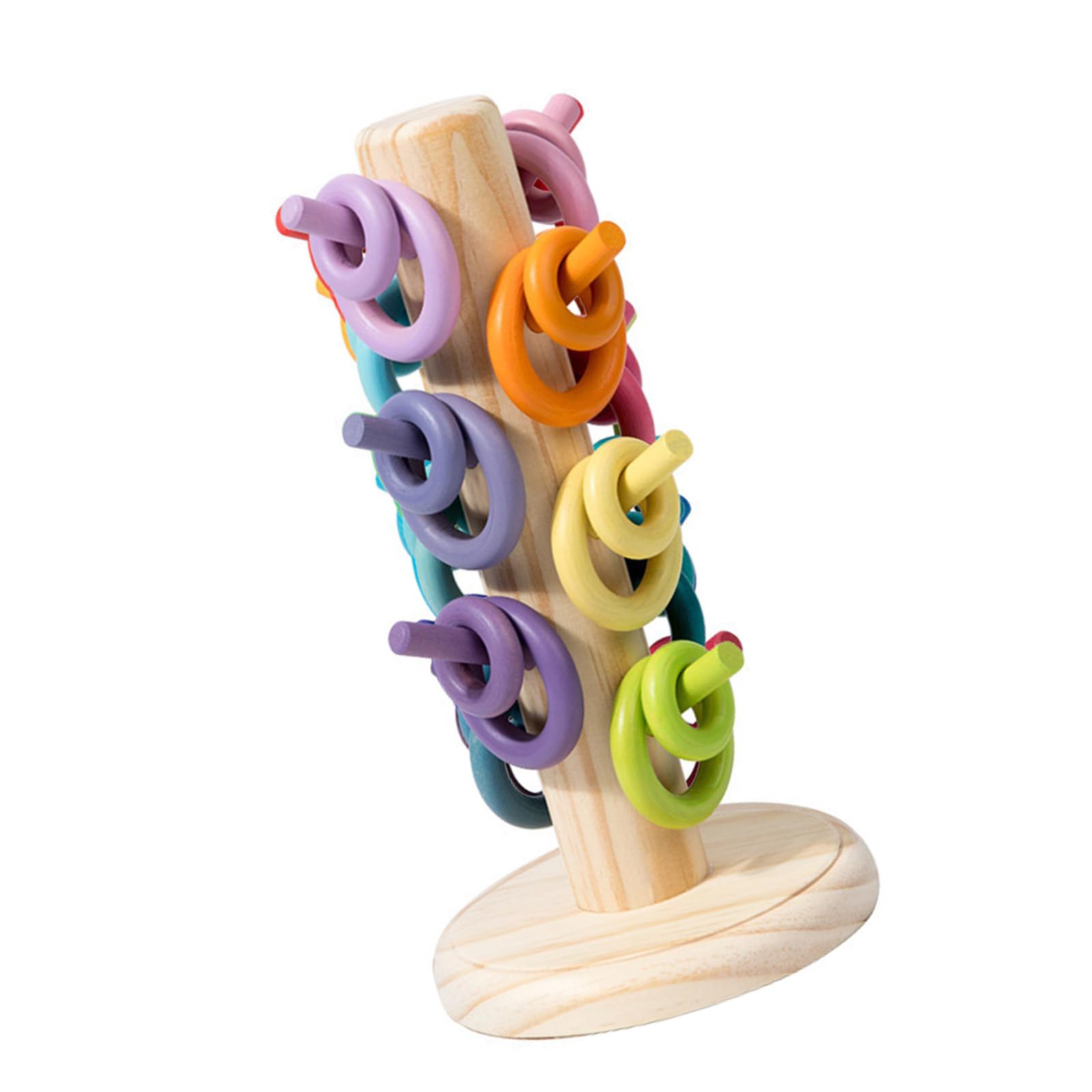 Lern Ringwurfspiel für Kinder zur Hand Auge Koordination und Problemlösung, Feinmotorik und kognitive Fähigkeiten, Rainbow Stacker
