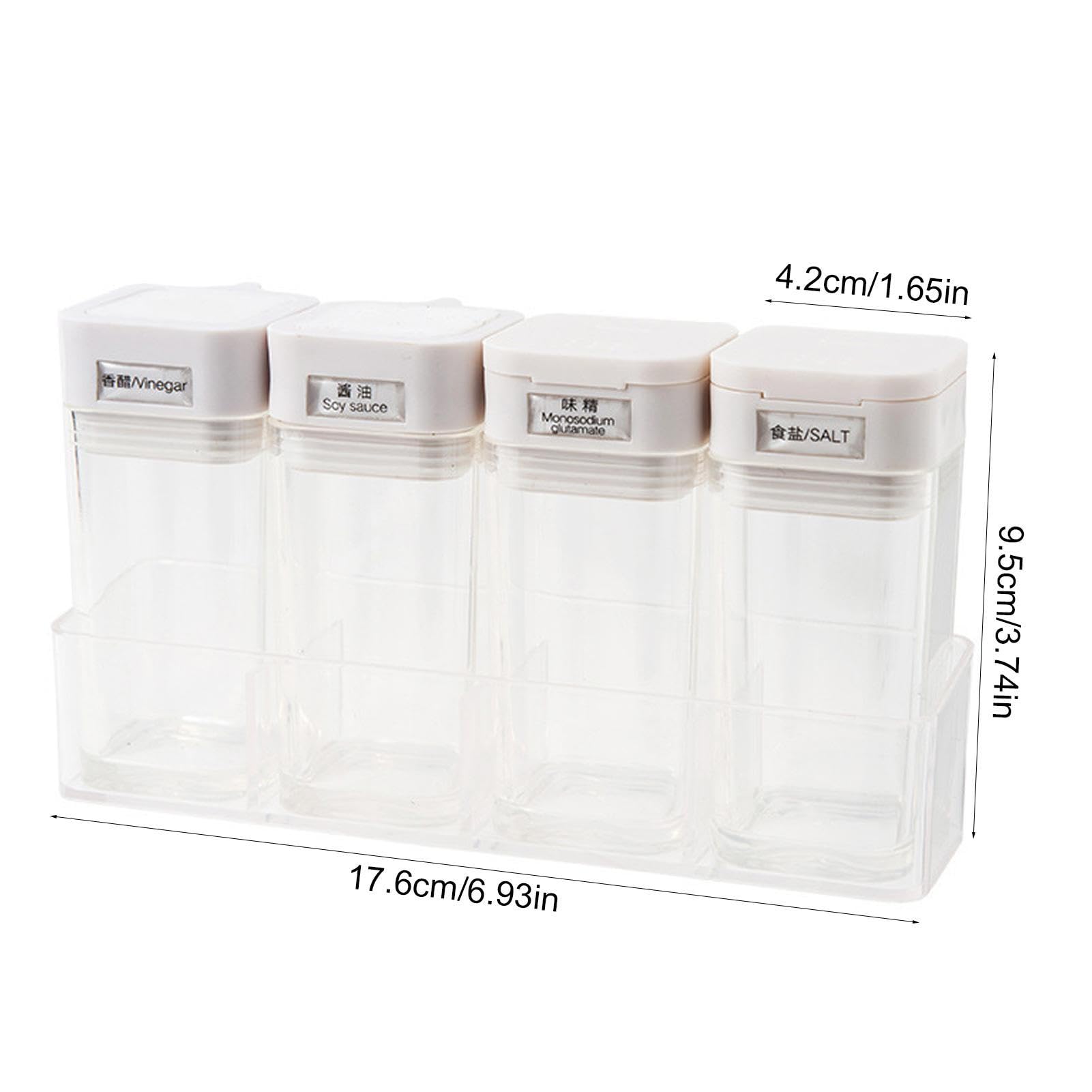 Amazon.co.jp: キッチン調味料容器, キッチン収納 4 グリッド