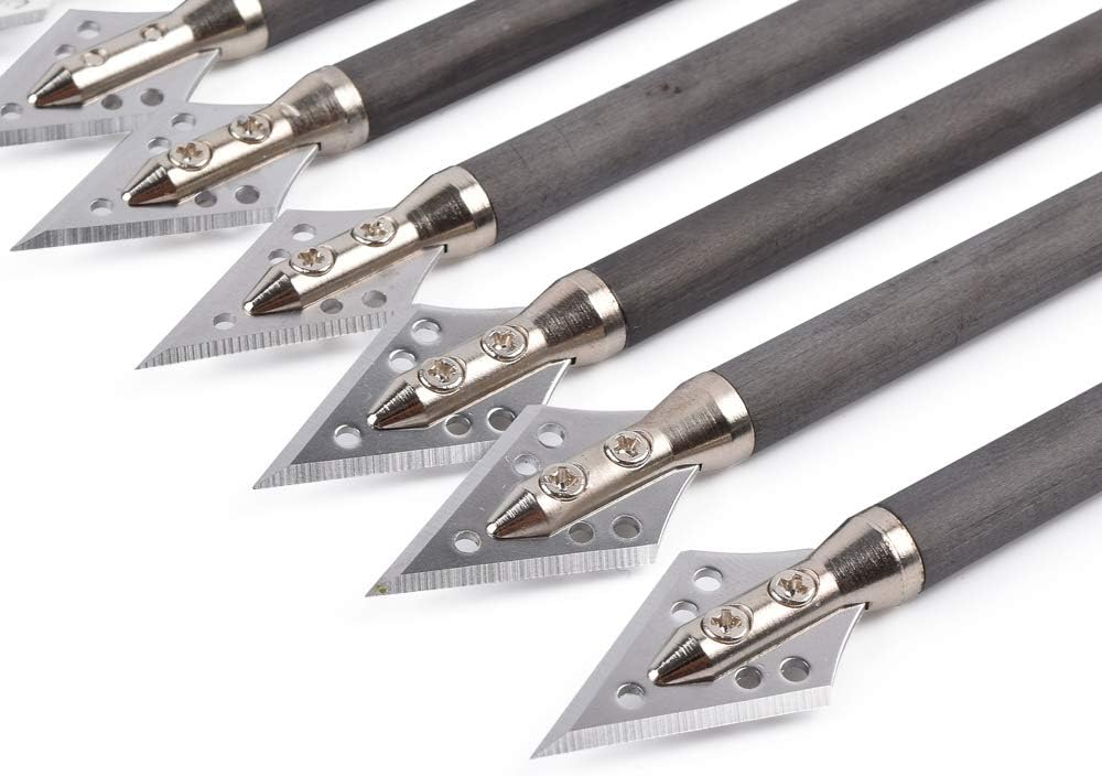 NIKA ARCHERY 7.5" inch Crossbow Bolts Carbon Arrows 2" Red Vanes with 100Grain Target Tips for Hunting Shooting 6/12pcs