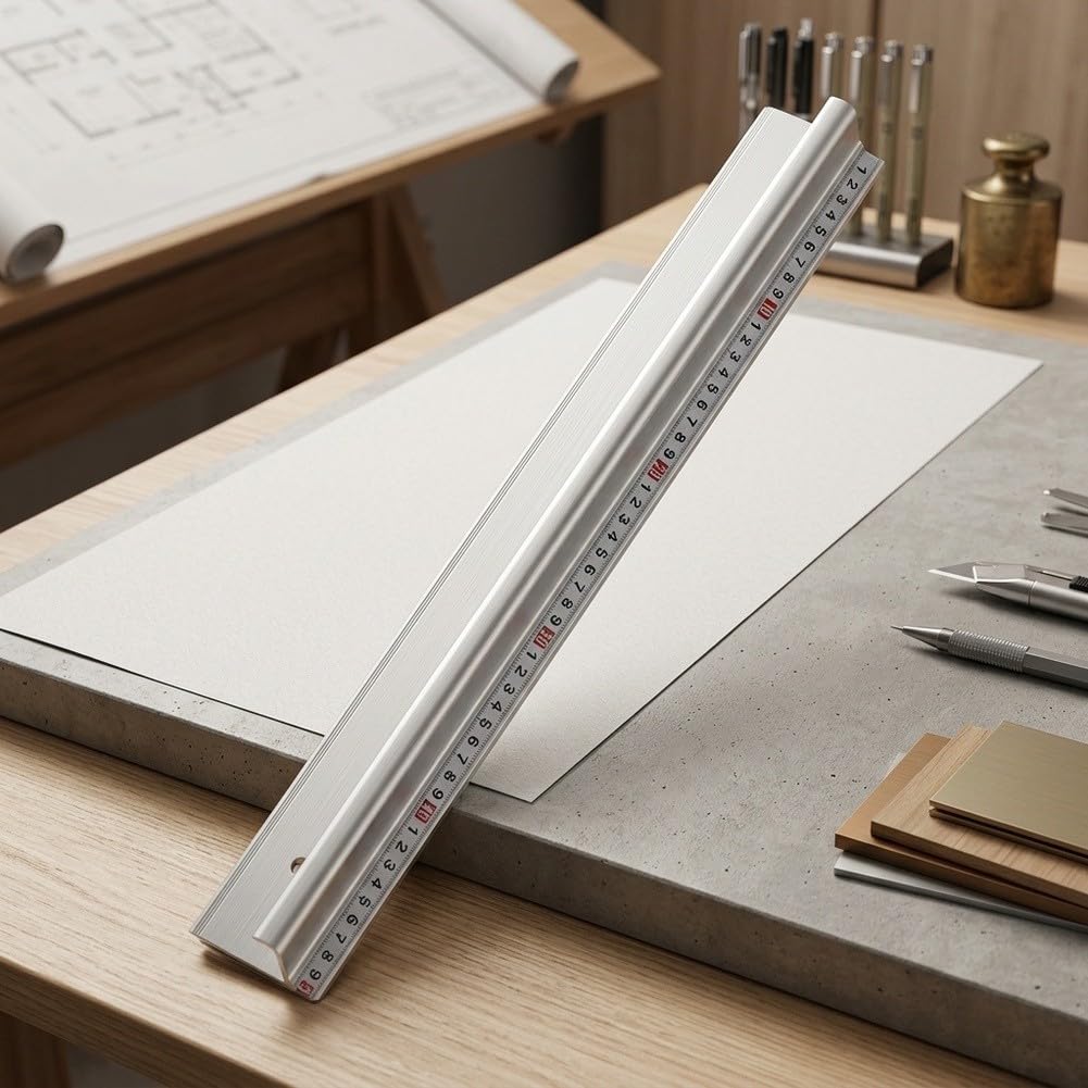 Regla Aluminio Sólido 50cm Flexión Dibujo Regla Aluminio Sólido