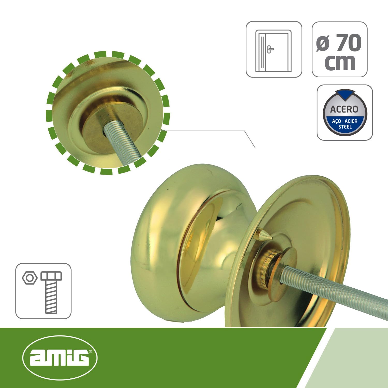 Amig - Entrance Door Knob, Blue, Standard - Image 4