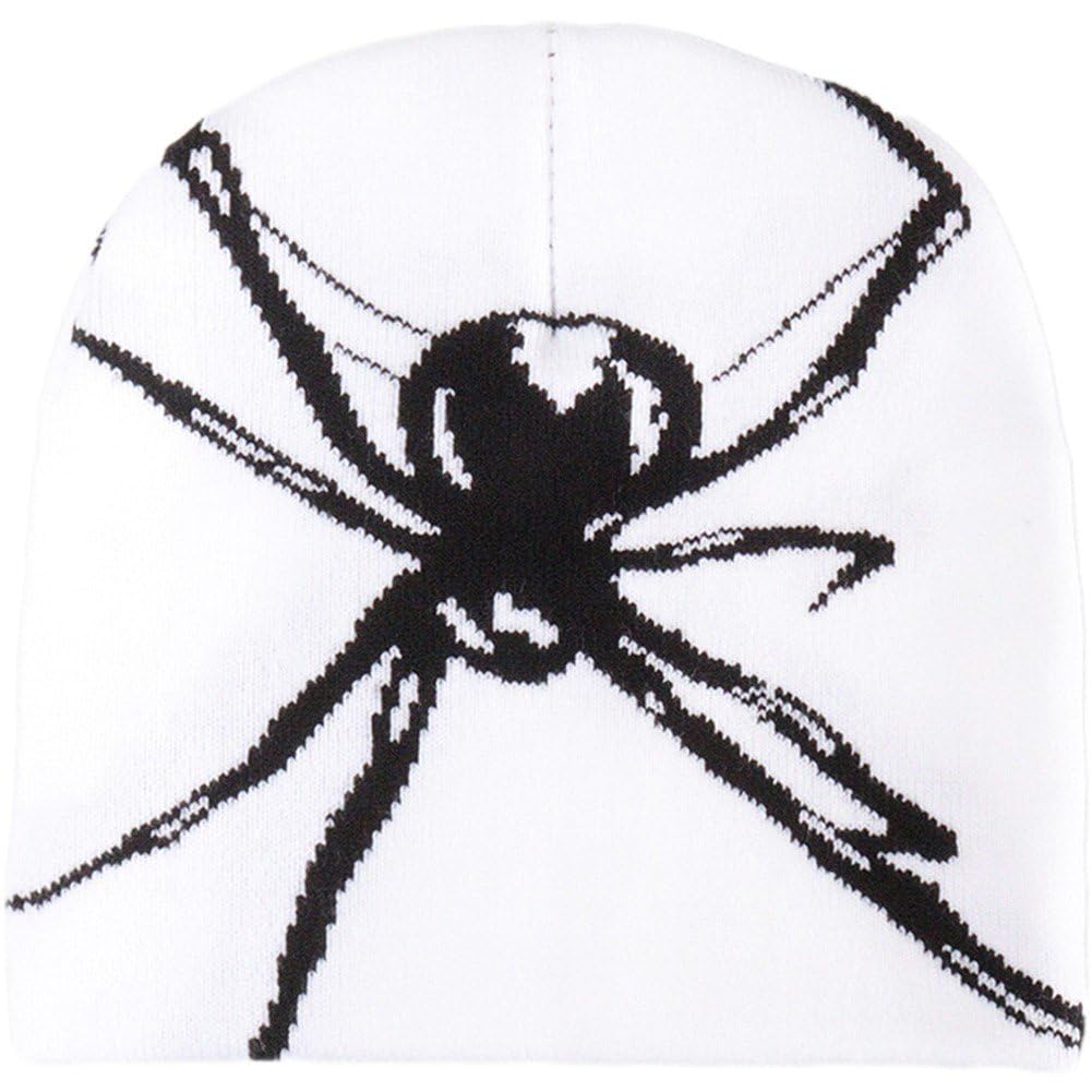 Berretto Y2K Con Motivo Ragno Lavorato A Maglia – Cappello Invernale Caldo Unisex Con Teschio – Stile Streetwear Gotico - 4
