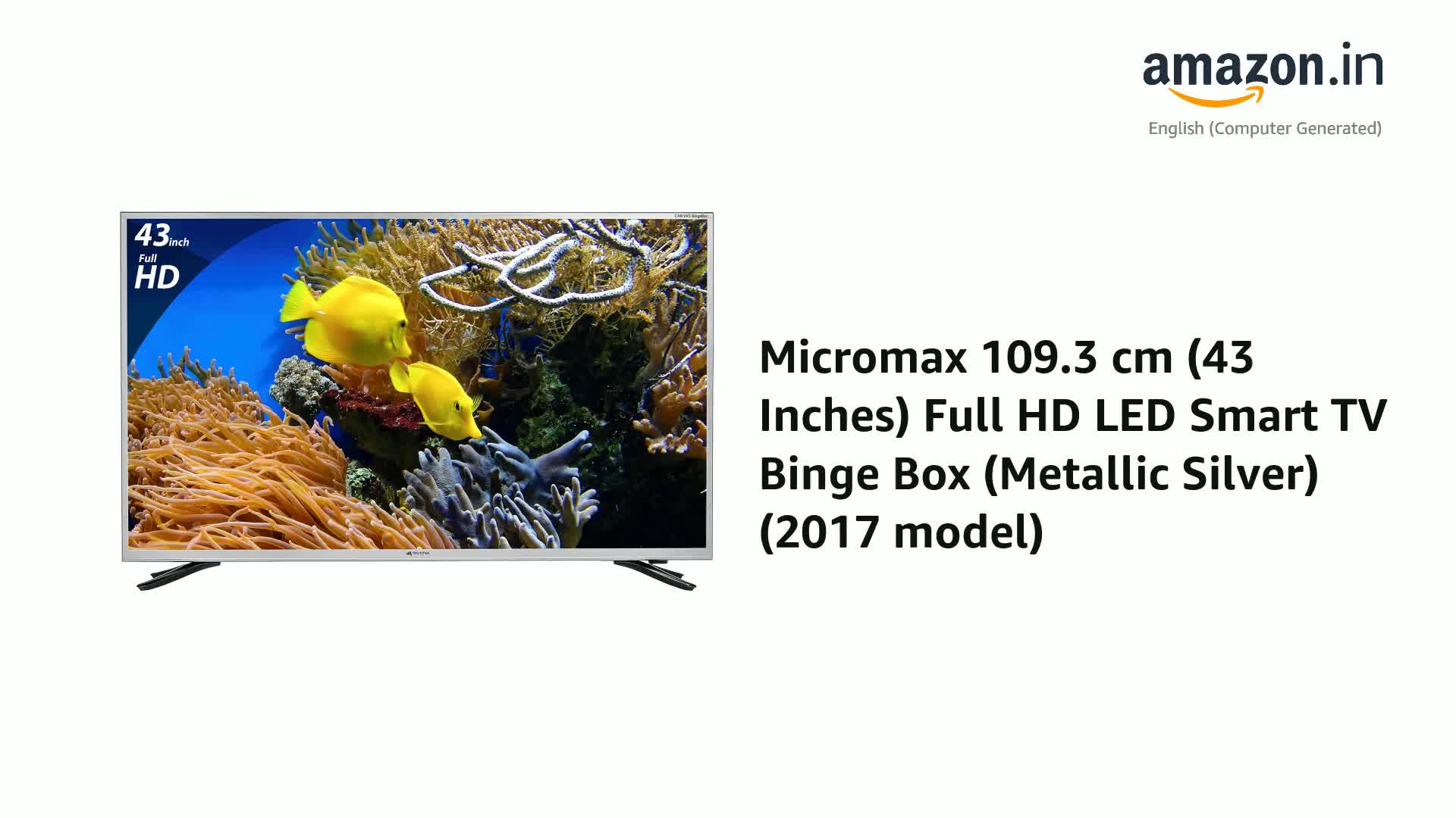 Micromax 109.3 cm (43 Inches) Full HD LED Smart TV Binge Box