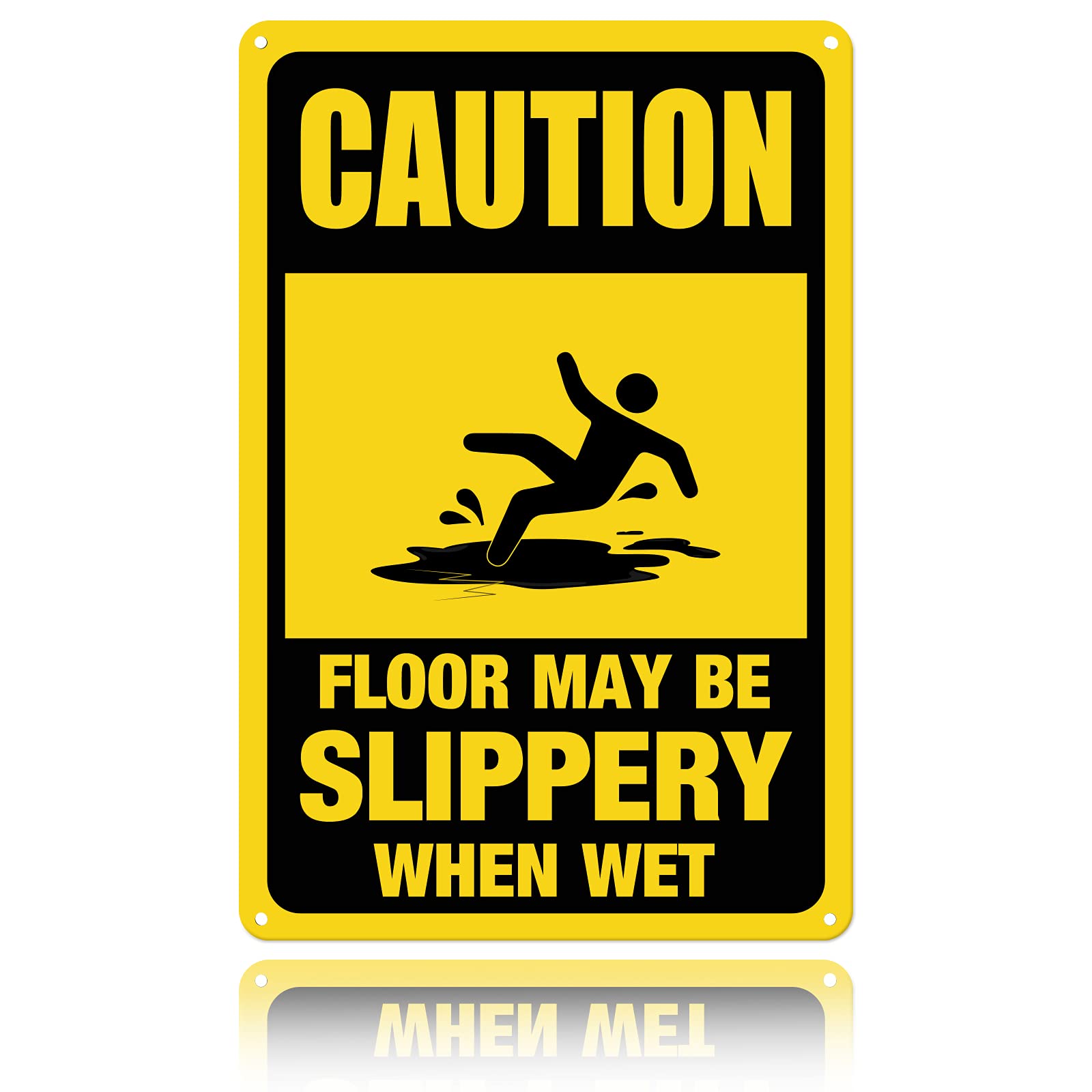 Caution Floor May Be Slippery When Wet Sign Warning Sign Bathroom Toilet Sign Aluminum Caution Signs 8x12 Inch