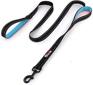 Primal Pet Gear Dog Leash 6ft Long,Traffic Padded Two Handle,Heavy Duty,Reflective Double Handles Lead for Control Safety Training,Leashes for Large Dogs or Medium Dogs,Dual Handles Leads(Black)