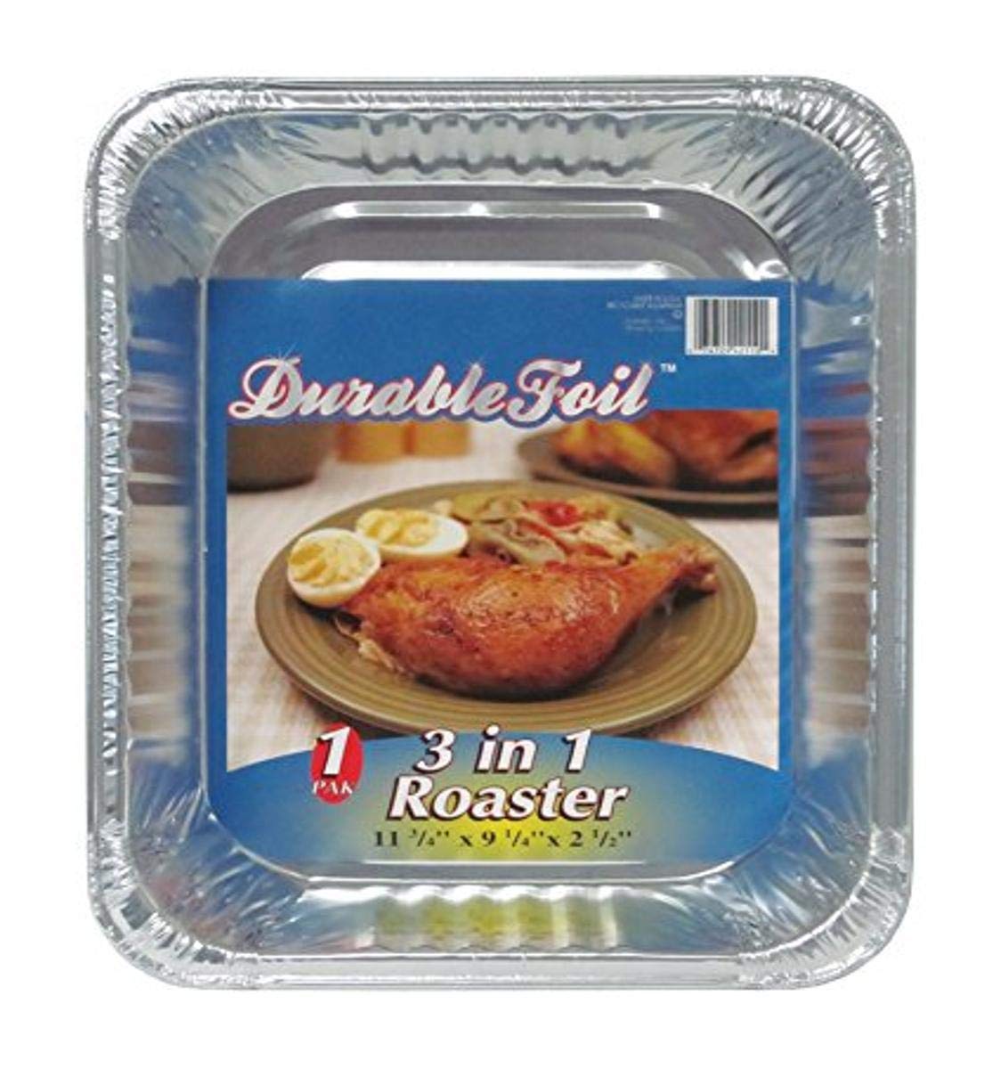 Durable Foil Rectangular Aluminum Roasting Pan (Pack of 38) 18 x 13 5/16 x 2 5/ by Durable Packaging – Aluminum, Silver, Pack of 38, Model D41138