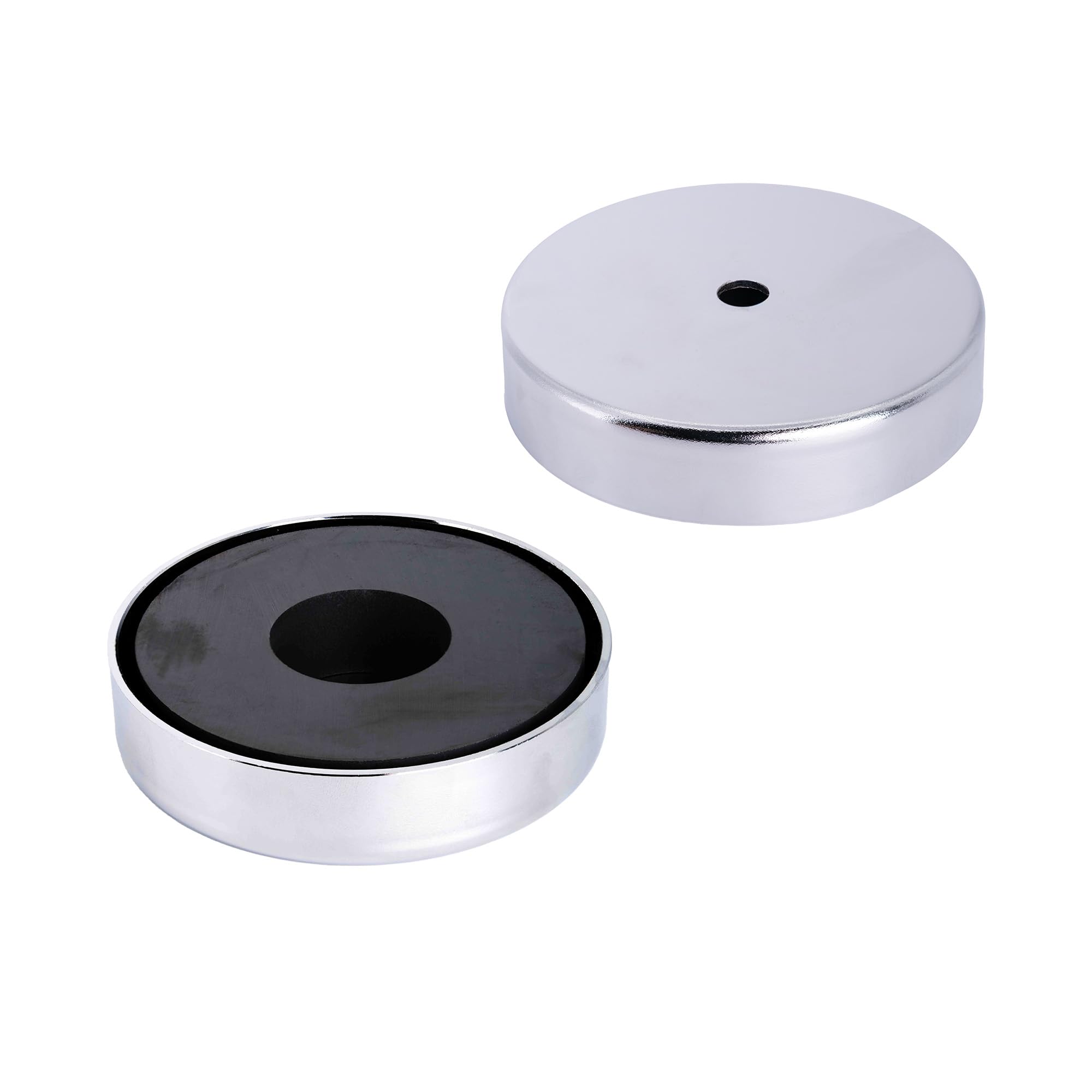 Aimant en Pot Ferrite Pour Les Arts, L'Artisanat, la Fabrication de Modèles - 100mm de diamètre x 22mm D'Épaisseur x 11mm - Pull 68kg - Pack de 20