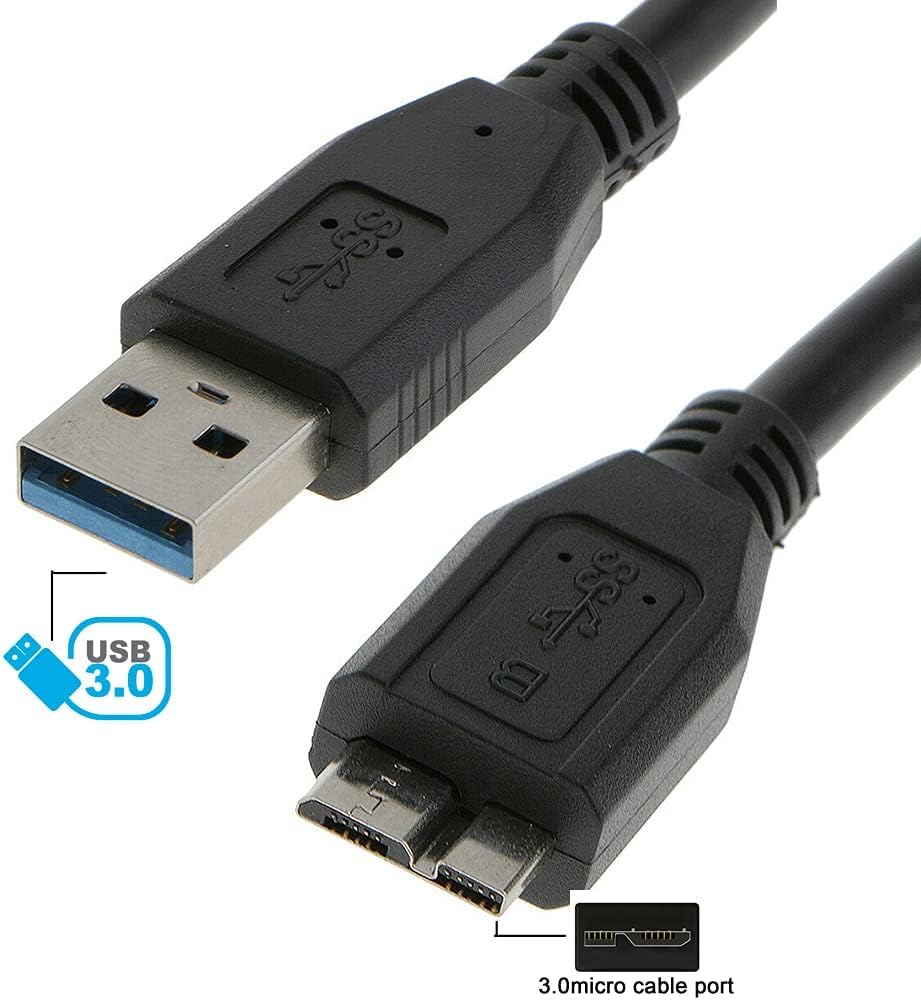 (2 Pack) USB 3.0 SuperSpeed USB Type A to USB Micro-B Device Cable for Toshiba Canvio Desk External Hard Drive Disk 1TB/2TB/3TB, Canvio Basics 3.0 500GB/750GB/1TB/2TB, Canvio 3.0 / Slim Portable image 3