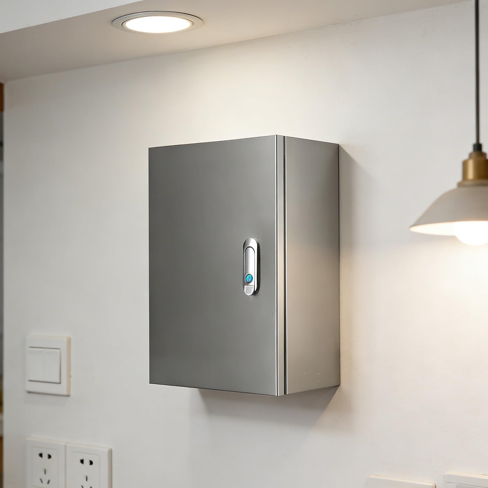 Caja Electrica, Caja Distribucion Electrica de Acero Inoxidable 304 con Placa Base Galvanizada Extraíble, Apta para Interiores(50x30x60CM/20x12x24IN)
