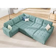 Sectional Sleeper Sofa Bed Couch with Pullout with Storage Chaise for Living Room