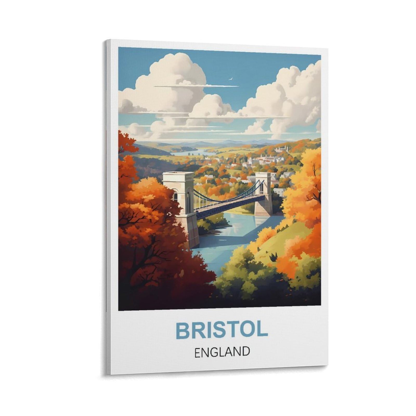 WGMDOEE Bristol England Vintage Travel Posters 12x18inch(30x45cm) Canvas Poster Living Room Wall Art Home Decor