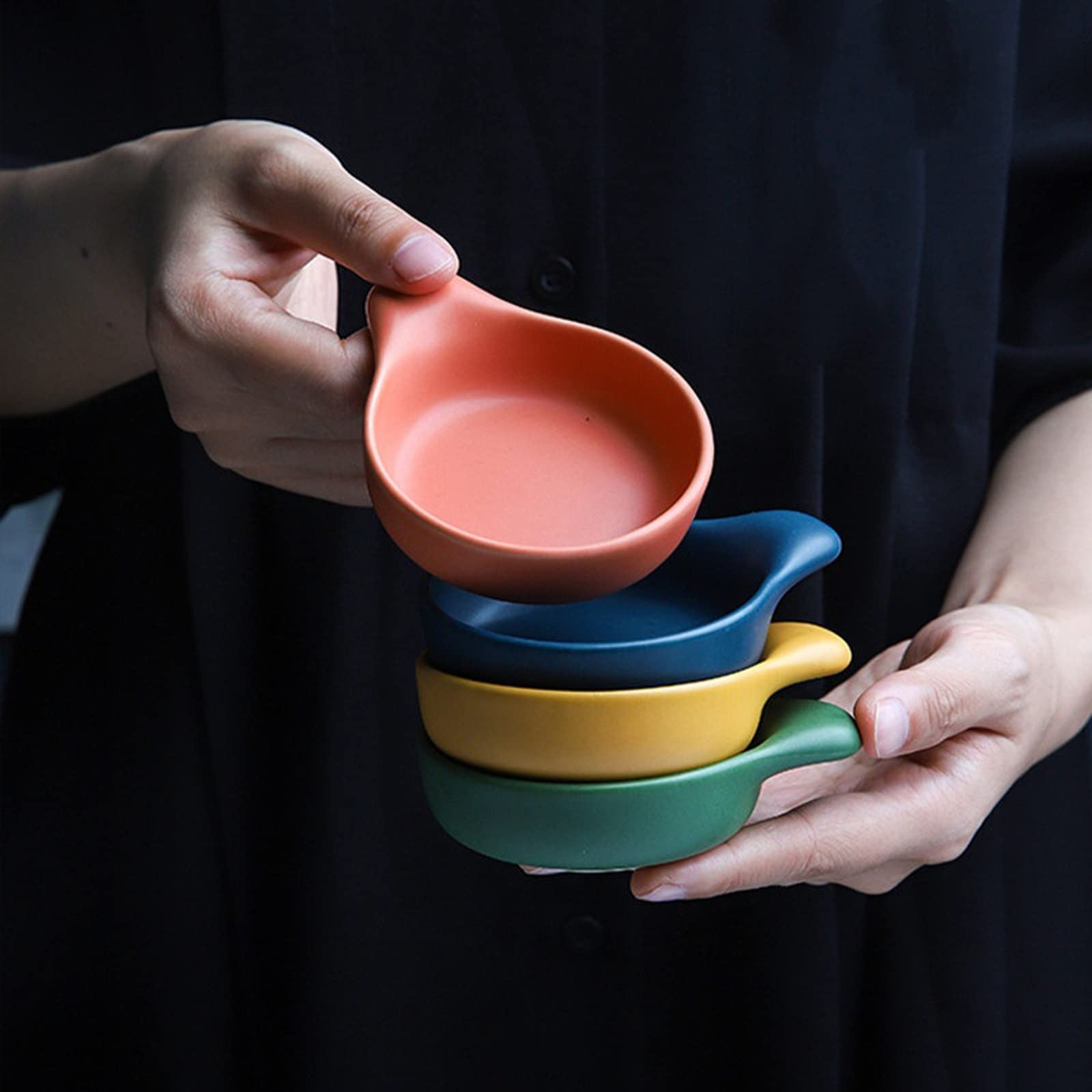 danie z przekąskami Proste danie przyprawowe Dip/Zanurzenie miseczki odporne na ciepło Mini sos Dish Porcelain Spice Container (Color : E)