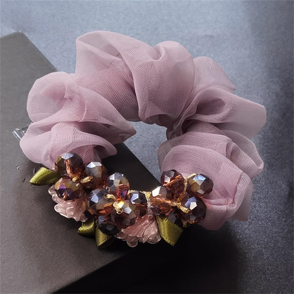 Cercle de cheveux pour femme avec tête en cristal fleur et boule