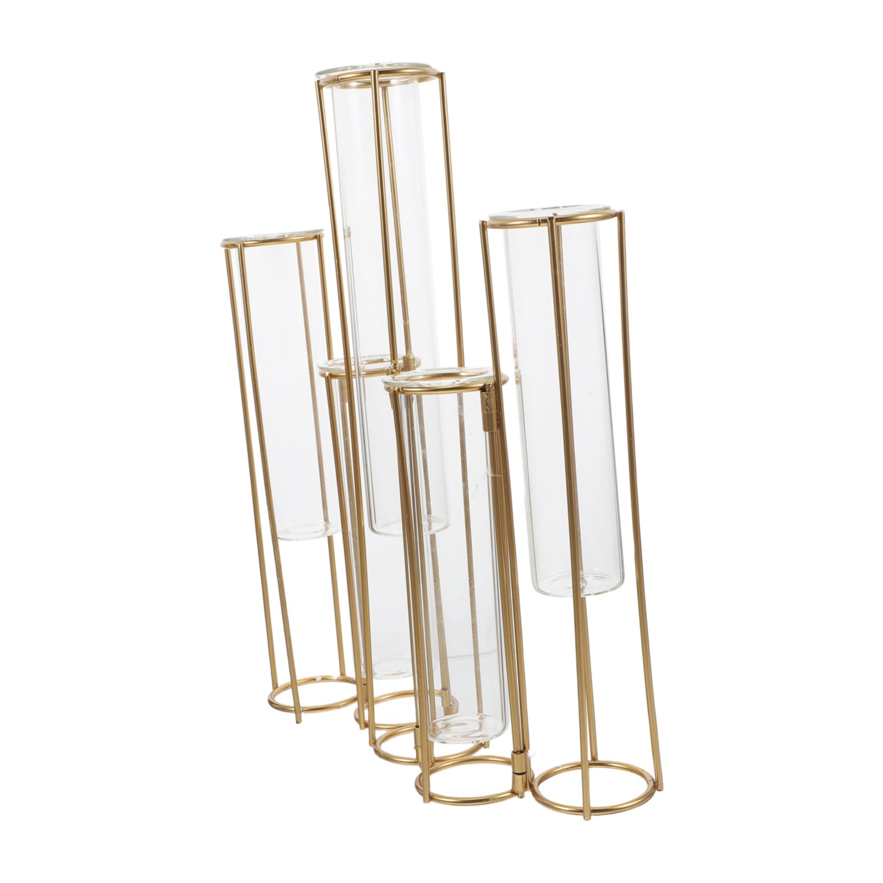 Vaguelly Vase Hydroponique Verre avec Support Métallique pour Propagation De Plantes Terrarium De Table Et Arrangement Floral Intérieur