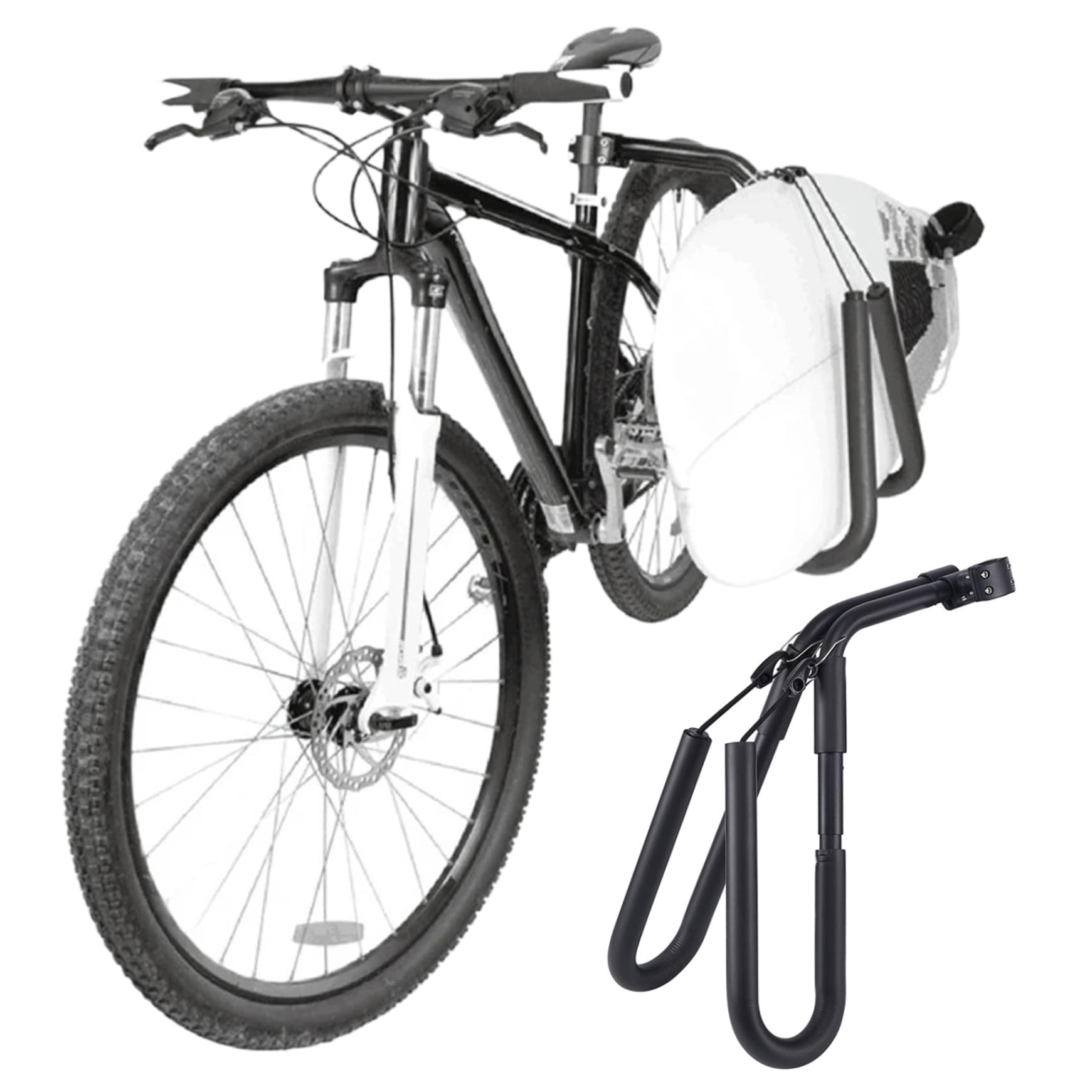 Rack de vélos à Planche de Surf, Porte-Panneaux à vélo réglable, Rack de Surf en Aluminium, Support de Planche de Surf Facile à Retirer pour Les Panneaux de Surf Courts, Rack de Surf
