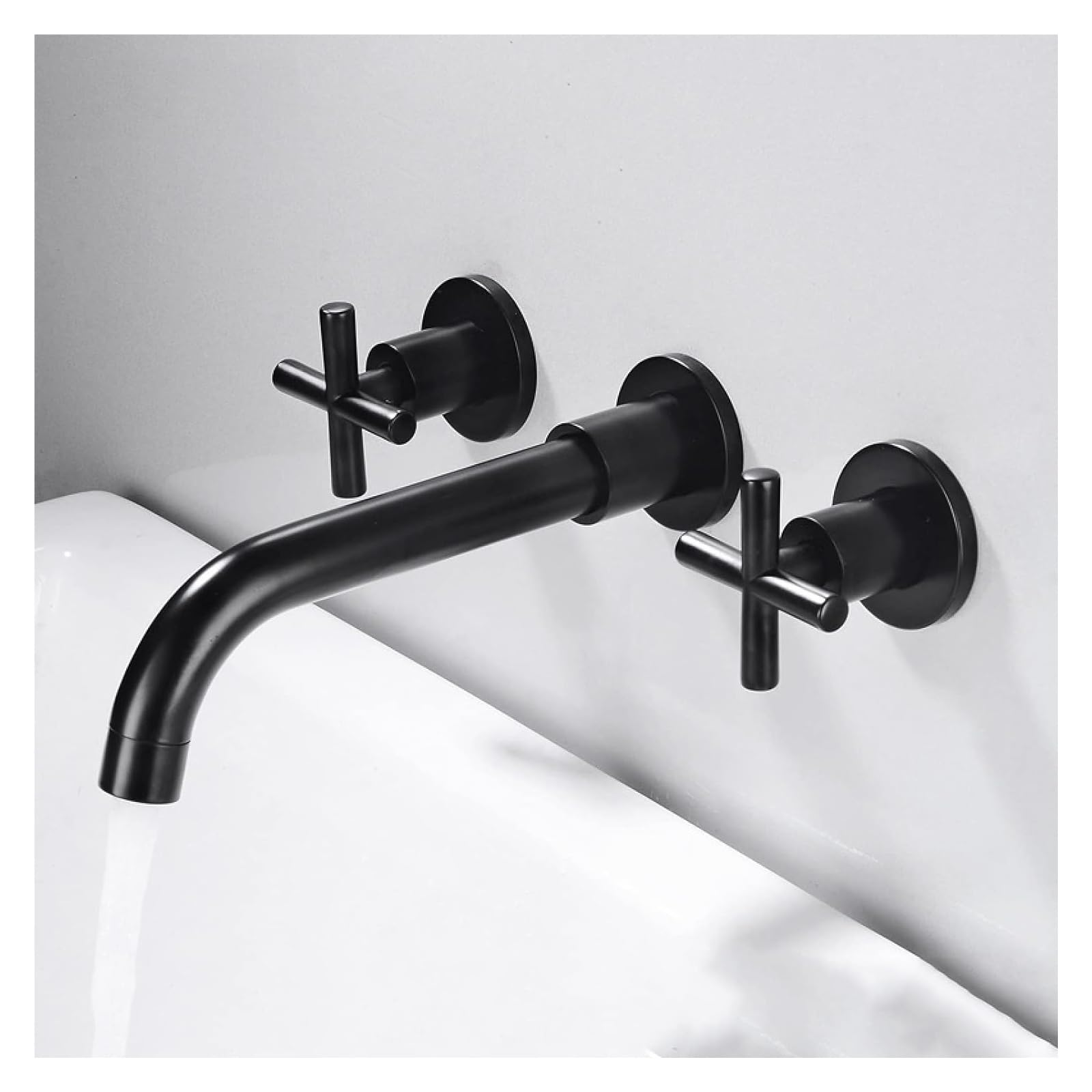 Double levier mitigeur de lavabo mural robinet de salle de bain trois trous