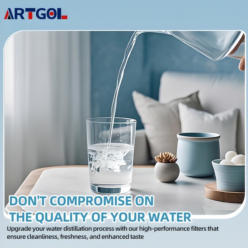 Miniatura 7 de Paquete de 100 filtros de agua destiladores de carbón activado (1.7 libras), bolsas de filtro de carbón activado de repuesto de cáscara de coco,