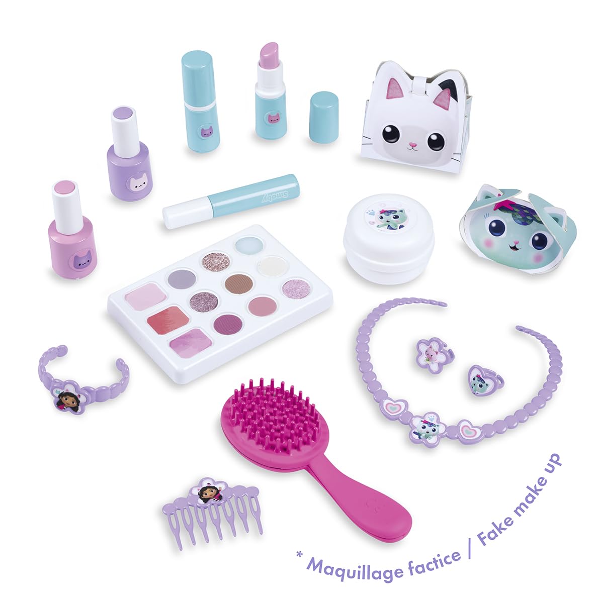 Smoby Gabbys Dollhouse Beauty Vanity for Kids - Children's Beauty Case - Style, Hair, Nails & Makeup with Accessories - Image 3