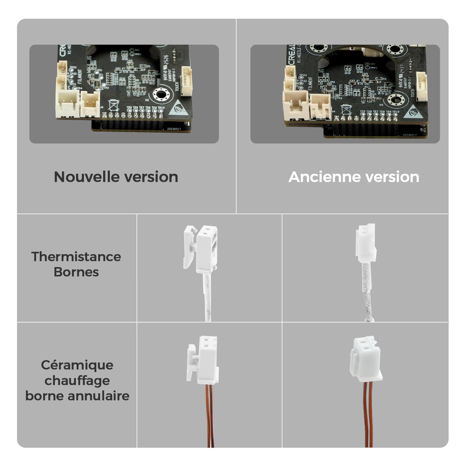 Creality Plaque d'adaptation Hotend K1/K1 Max/K1C/K1 SE, adaptateur de buse PCB officiel OEM PCB, kit de remplacement pour imprimante 3D