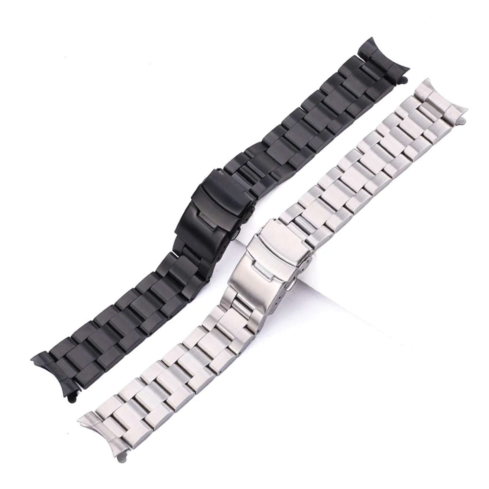 Genérico NASUNJIA Correa De Reloj Acero Inoxidable For Hombre, 20 Mm, 22, Con Extremo Curvo Cepillado, Accesorios For Relojes