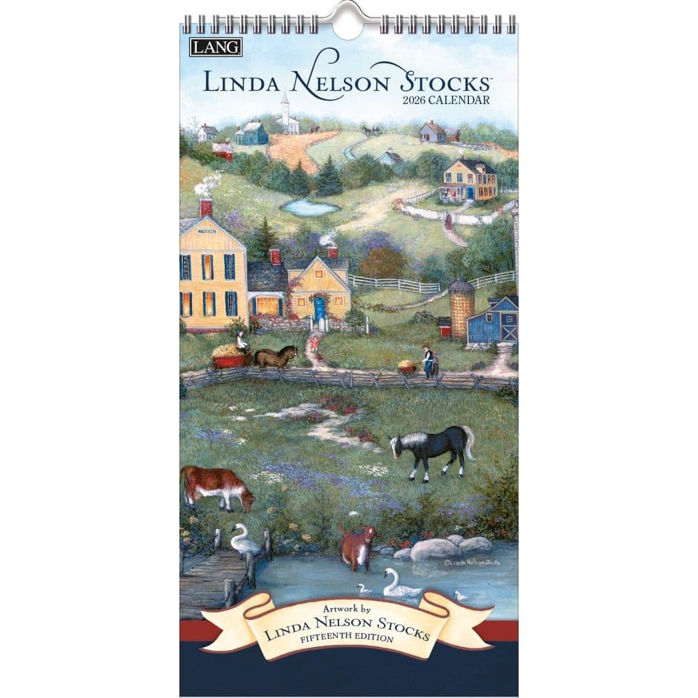 Lang, Linda Nelson Stocks Vertikaler Wandkalender 2026, 20,3 x 40,8 cm, 12-Monatskalender mit gehefteter Bindung