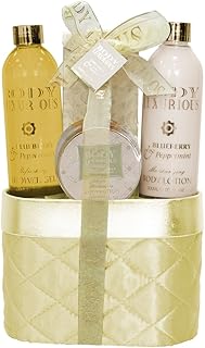 Gloss - Coffret De Bain Pour Femme - Panière De Bain Dorée - Collection Body Luxurious - Vanille Et Tilleul