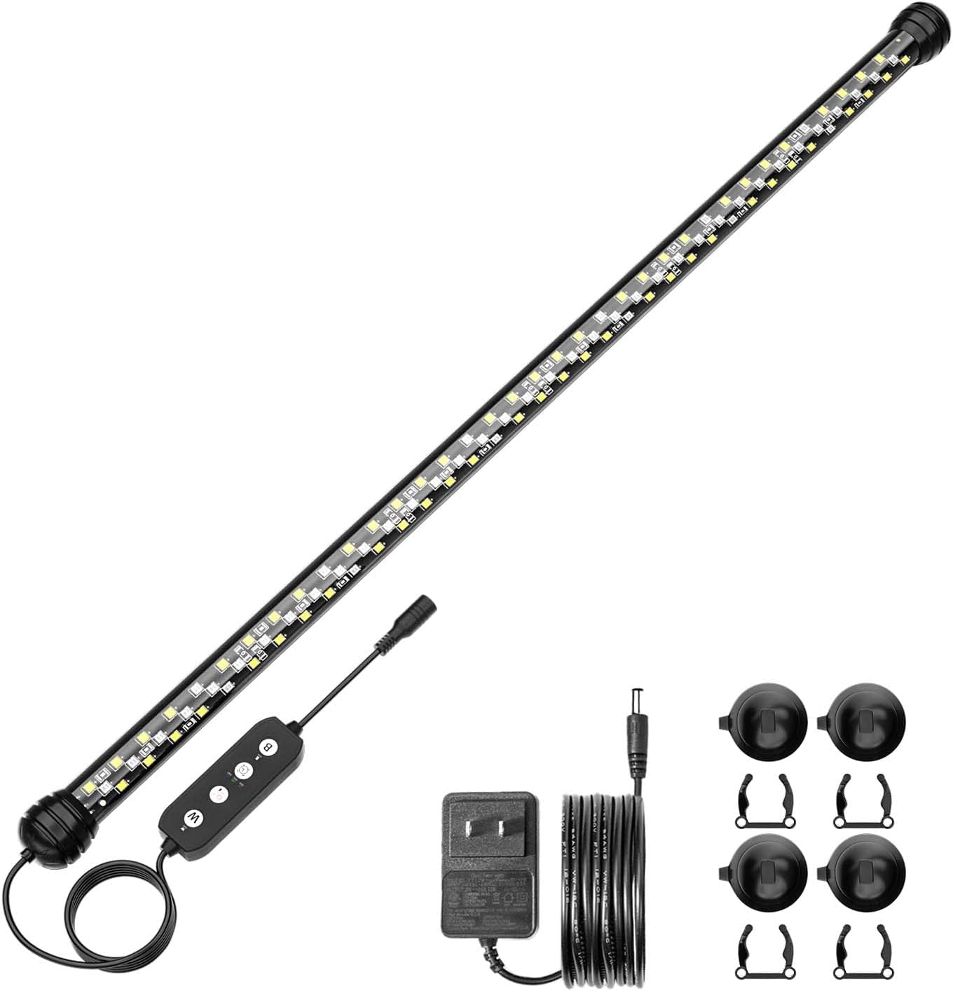 SEAOURA Led Aquarium Light with Timer, Submersible Aquarium Plant Light, Fish Tank Light with Auto On/Off, 3 Lighting Modes, Adjustable Brightness (22.8 in for 24-43inch Planted Tank), 12W 22.8 in for 24-43inch tank