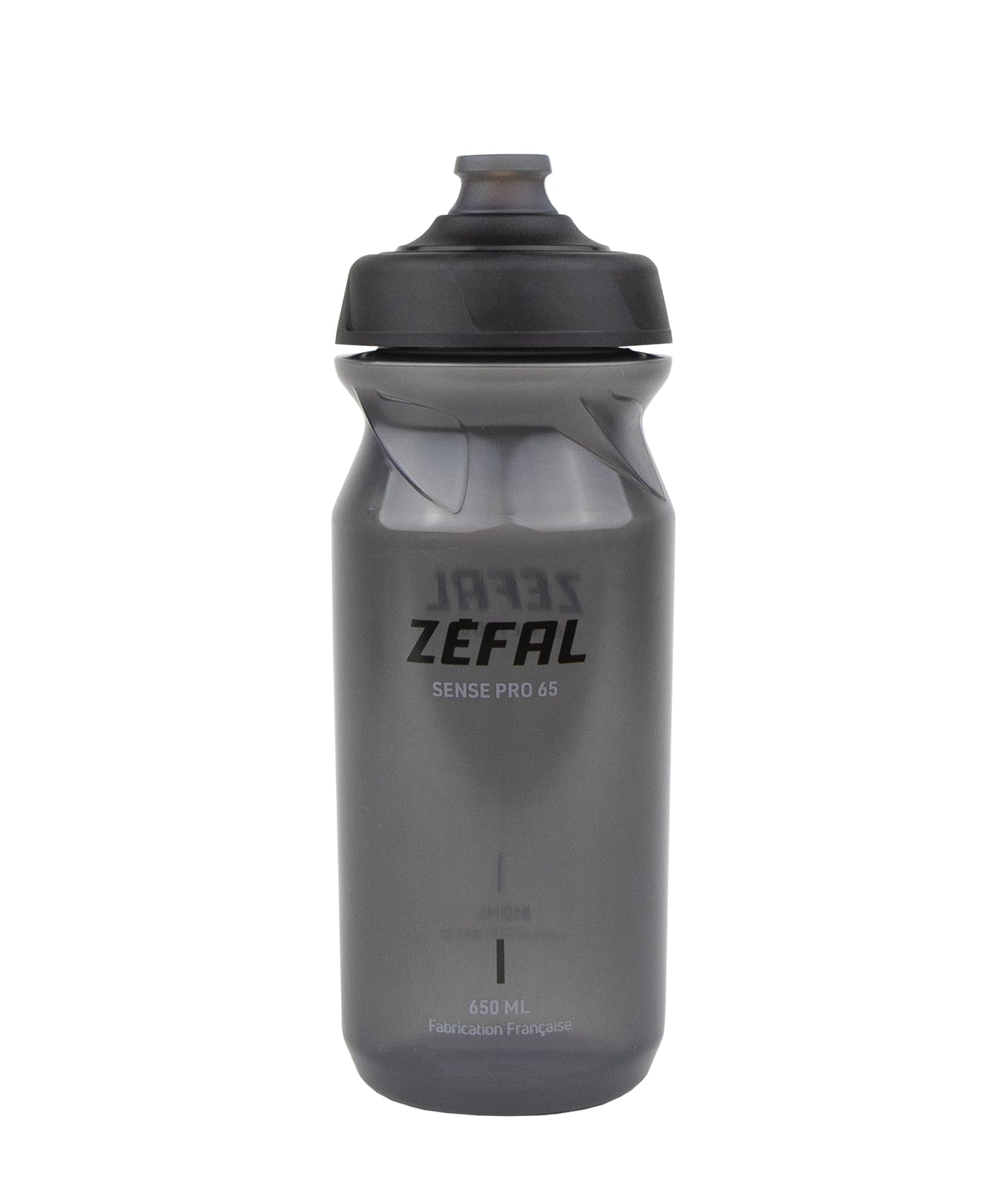 ZEFAL Sense Pro 65 Premium Bicycle Water Bottle, Smoked Black (Black/Grey), 650 ml