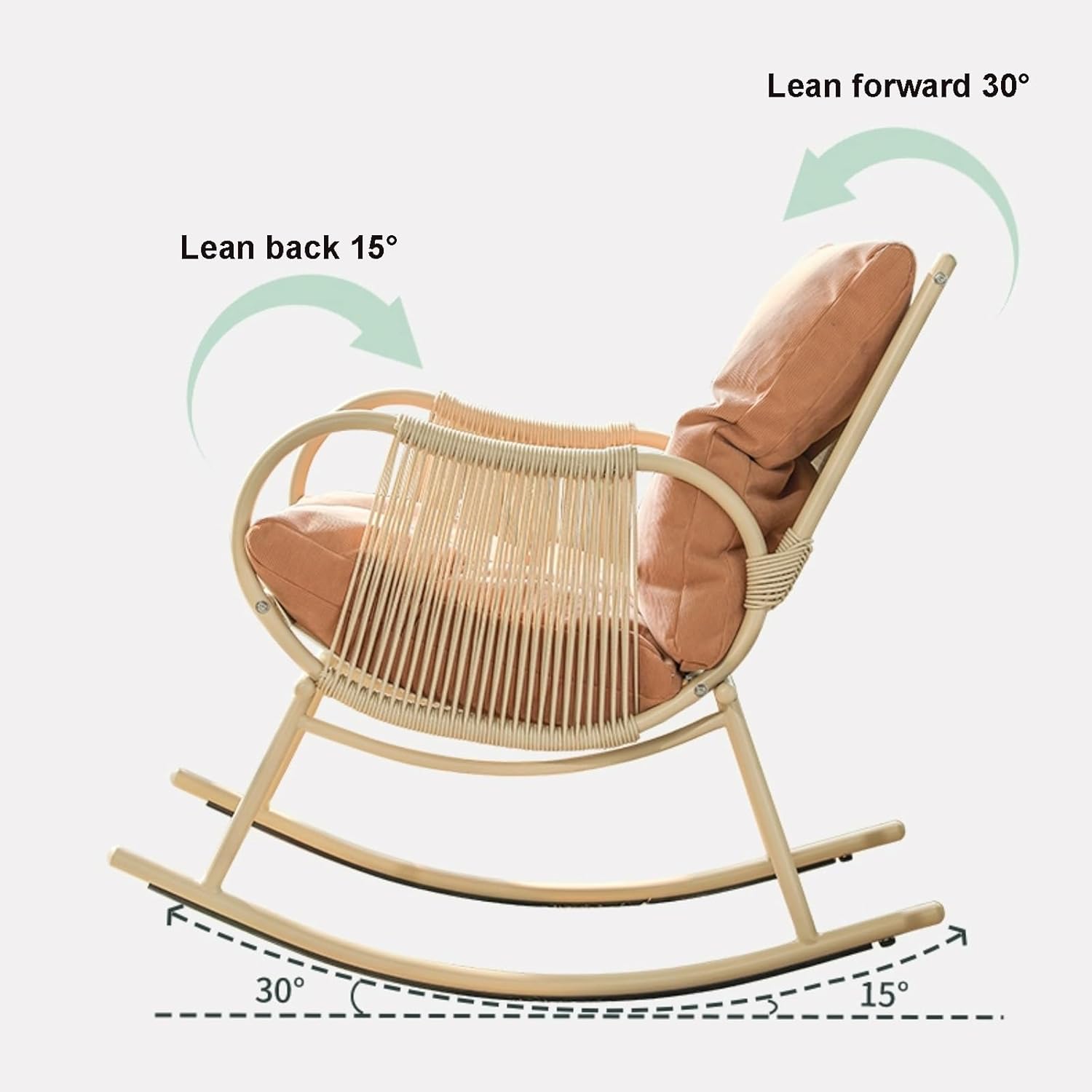 Rocking Chair with Armrests Modern Lounge Chair for Balcony Modern Comfortable Upholstered Rocking Accent Chairs Comfy Side Chair for Living Room Bedroom Balcony Offices (Color : Stylish1)