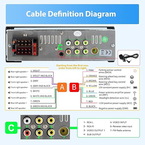 Miniatura 7 de Estéreo de automóvil de un solo DIN, CarPlay de 6.36 pulgadas y Android Auto HD IPS con pantalla táctil con Bluetooth con cámara de respaldo,