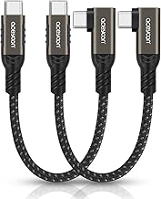 aceyoon 240W USB C Cable Short 10cm, 2PCS USB C to C Cable 5A PD Fast Charging Cable USB Type C 90 Degree Angle with E-Maker Chip for iPhone 16 15 Plus Pro Max, for MacBook, for Galaxy, for Huawei