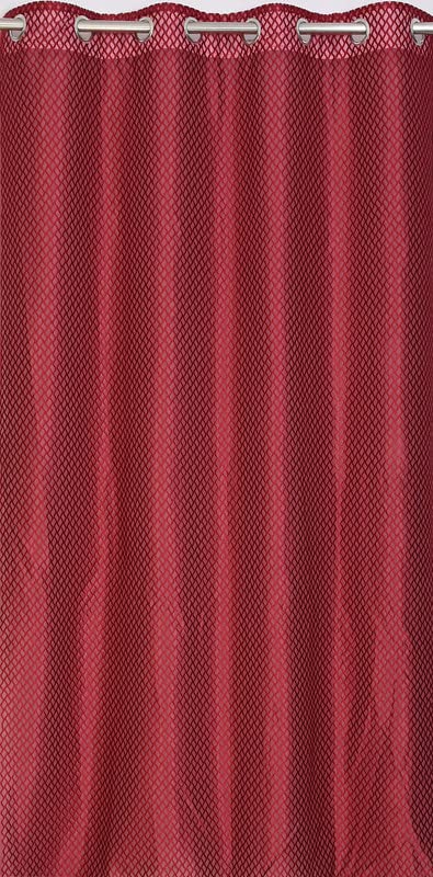 Image of Exporthub Set of 2 Piece Fancy Sparkling Zig Zag Design Maroon Color Heavy Quality Sheer Strip Semi-Transparent Net Curtains - Long Door - 9 feet Long Living Room and Bedroom (EHSPR267 94)