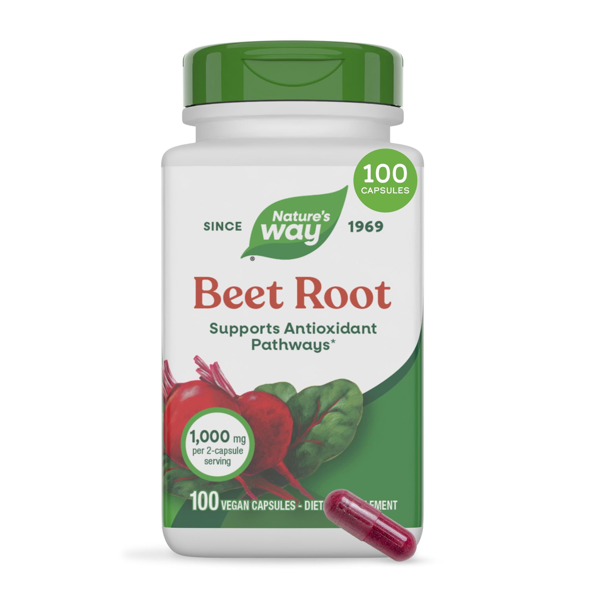 Nature's Way Beet Root Capsules, Supports Antioxidant Pathways*, 100 ct