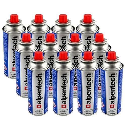 Pack de 12 cartouche gaz ALPENTECH 227g butane Bouteille de gaz UN2037 pour réchauds et désherbeurs thermiques