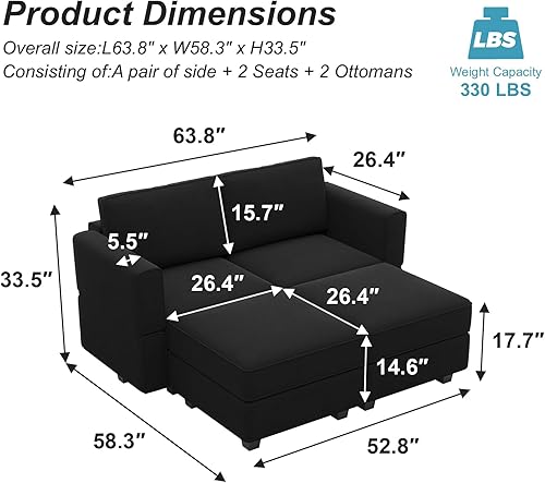 Miniatura 220 de Belffin Sofá modular Módulo medio con almacenamiento Accent Silla sin brazos para sofá modular seccional terciopelo gris Gris,Negro -,Azul,Verde