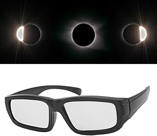 Óculos Eclipse Solar, Armação de Plástico Óculos de Visualização Solar Óculos Eclipse Solar Com Lentes Revestidas Com Filme de Polímero de Prata, Visualizadores de Eclipse Solar