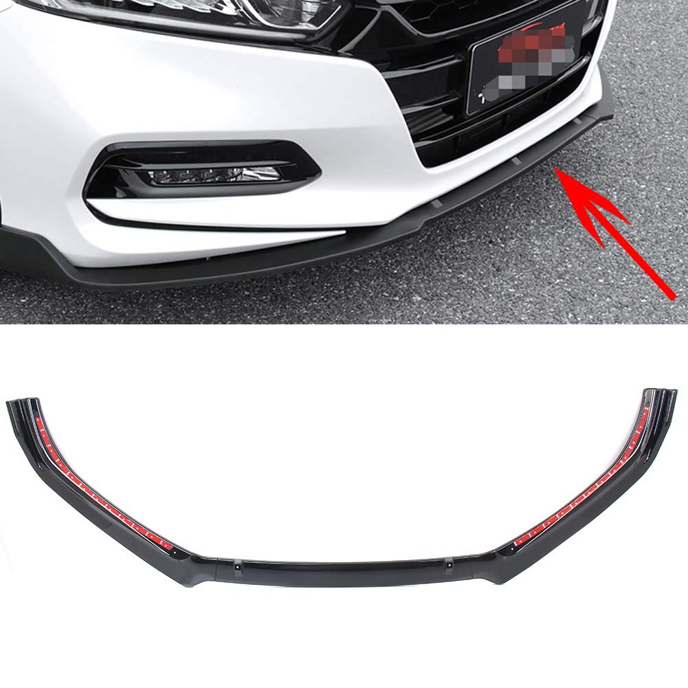 Photo 1 of Newsmarts Front Bumper Lip Body Kit Splitter Spoiler Trims Protection Replacement for Honda Accord 2018 2019 2020, Glossy Black